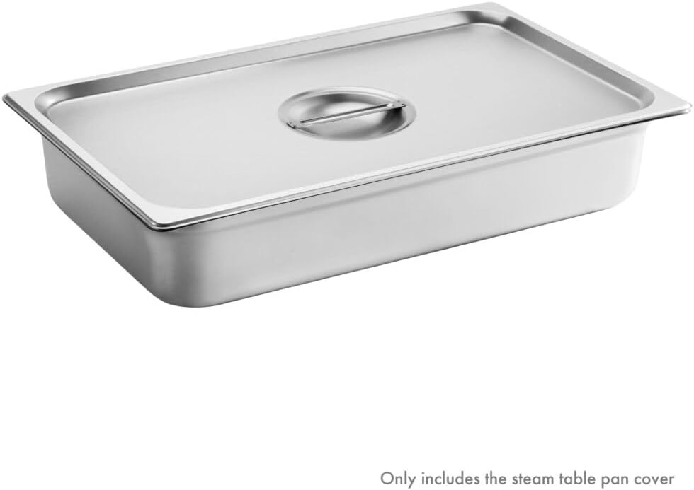 New Star Foodservice Full Size Steam Table Pan Cover, Solid, 18/8 Stainless Steel, 24-Gauge
