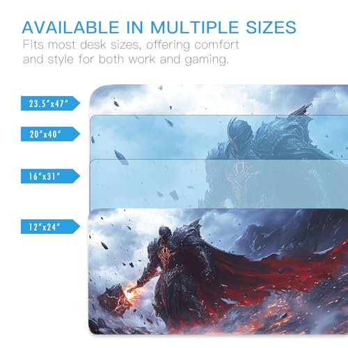 Black Apocalypse Knight Large Mouse Pad XXL 80x40cm miniatura 4