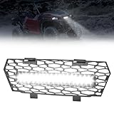 KEMIMOTO LED Grill Light Front Grille Mesh Compatible with Polaris General 1000/4 1000 2016 2017 2018 2019 2020 2021 2022 2023 Grille Mesh with LED Light Bar