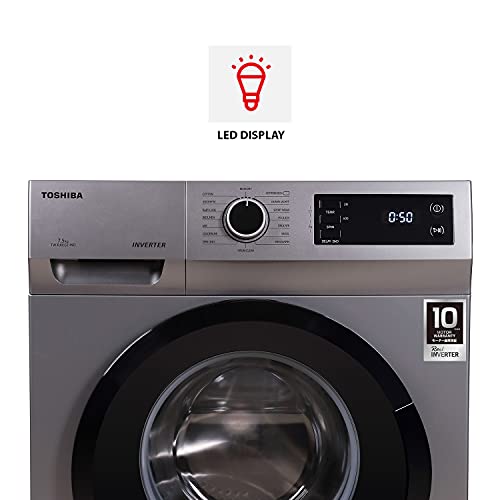 Image of TOSHIBA 7.5 Kg Inverter Fully Automatic Front Loading Washing Machine (‎TW-BJ85S2-IND(SK),Premium Silver)