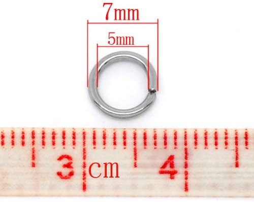 Miniatura 2 de Valyria 500 anillos conectores de acero inoxidable para joyería, calibre 18