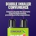 Z!NGHA Dual Nasal Inhaler Stick - Peppermint, Eucalyptus, and Lavender Essential Oil Blend for Focus and Refreshing Aromatherapy, 4 Pack