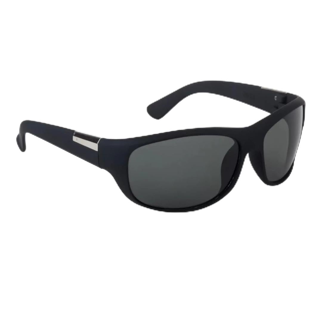 Spex point full rim Sport Wrap-Around Sunglasses, Matte Black Frame, Dark Grey Lens, Silver Accent 100% UV Protection, Men and women, Dust protection and driving-image-38