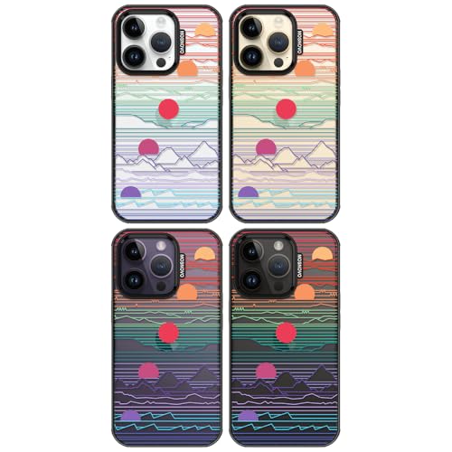 MOSNOVO Case for iPhone 14 Pro, [10ft 4X Military-Grade Drop Protection] Durable & Shockproof Phone Case Cover Design for iPhone 14 Pro - Sunrise and Sunset - Clear Black by MOSNOVO - Image 3