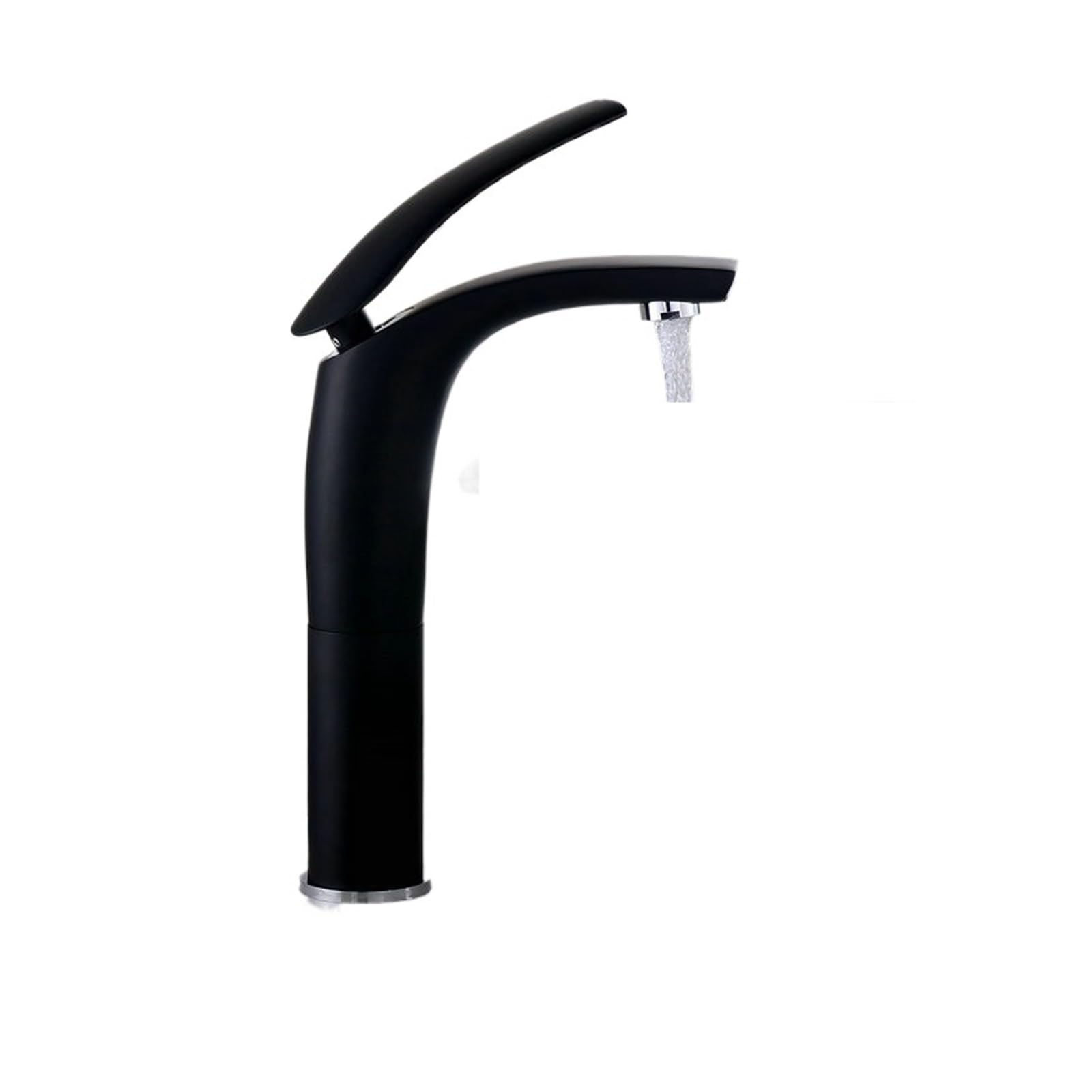 Soywim C High Black Copper Waterfall Basin Faucet, Hot Cold Mixer Sink Tap, Black White Bathroom Crane Home Hardware,High-Pressure Resistant(C High Black)