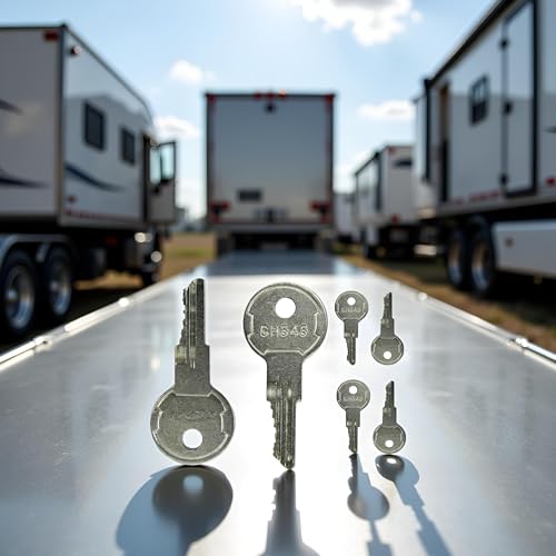 Image of 6Pcs Silver CH545 Keys Compatible with Truck Trailer RV Campers Car Hauler Tool Boxes Safety Cabinets Paddle Handle Lokes, RV Locks