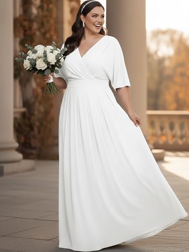 Image of KOH KOH Womens Long Pleated Flowy Modest Evening Wedding Guest Maxi Dress