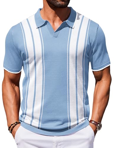 COOFANDY Mens Polo Shirts Short Sleeve Casual Knit Polo Shirt