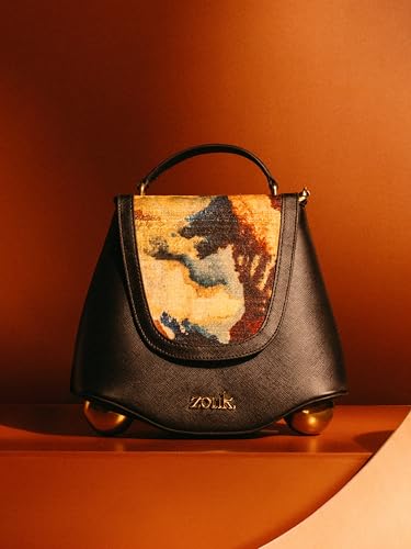 Image of ZOUK Women's Svara Sling Bag | Vegan Leather Bag | Crossbody + Top Handle with Adjustable Strap | Evening & Festive