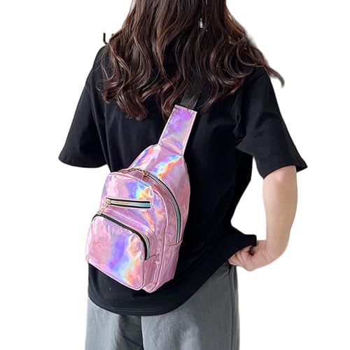 Laser Chest Bag for Women Men Holographic Sling Bag Unisex Colorful Sport Daypack Leather Shiny Crossbody Bag Shoulder Bag2