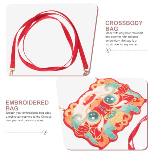 Embroidered Dragon Crossbody Bag for Women Traditional Chinese Style Cute Purse with Delicate Embroidery Sling Bag for Daily Use Festivals for Dragon Year Celebrations4