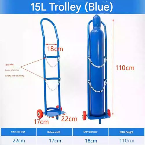 Generico Carrello Porta bombole di Ossigeno in Acciaio Inox con Ruote, Carrello Leggero per bombole per ospedali, Catena di Sicurezza, Soluzione per Il Trasporto di apparecchiature mediche