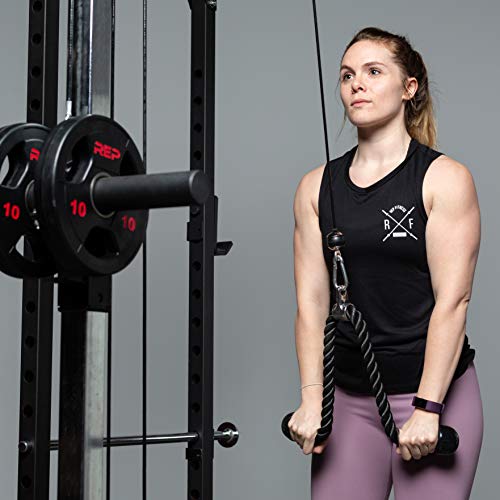Image of REP Fitness LAT Pulldown and Low Row Cable Machine Attachments and Functional Trainer Attachments - Curl Bar, D-Handle, Ankle Cuff, Tricep Rope, Sports Handle, Straight Bar, Row, Chinning Triangle