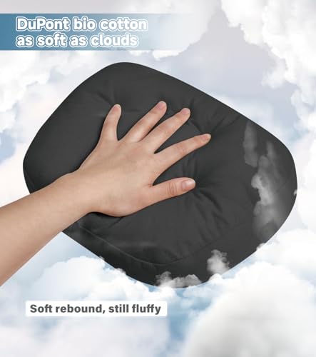 Image of 2Pcs Car Neck Pillow, Super Soft Du-Pont Bio cotton Neck Pillow for Driving, Suede Fabric Car Headrest Pillow, Make Your Driving More Comfortable, Suitable for Driving, Traveling (Interstellar Black)