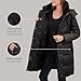 London Fog Women's Chevron Coat with Faux Fur Trimmed Hood, Black, Small