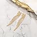 BriLove Clip-on Earrings Fashion Long Chandelier Dangling Linear Tassel Dangle Drop Earring Gold-Tone
