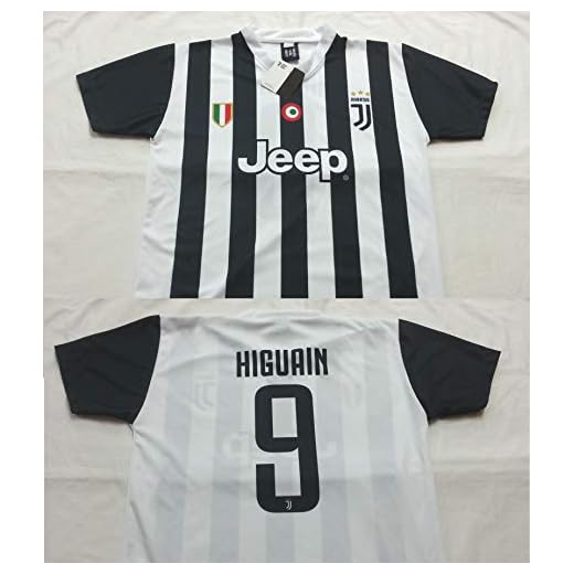 F.C. Juventus Maillot de football, équipe Juventus, maillot de Higuain 9, réplique autorisée 2017-2018, pour enfant (tailles 2, 4, 6, 8, 10 et 12 ans) et pour adulte (tailles S, M, L et XL), 12 ans