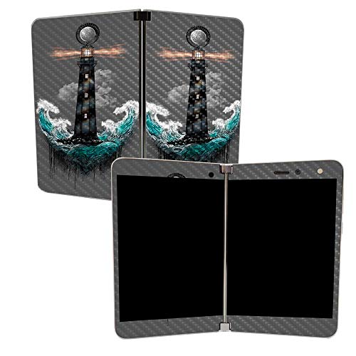 Image of MIGHTY SKINS MightySkins Carbon Fiber Skin for Microsoft Surface Duo - Wave Anchor | Protective, Durable Textured Carbon Fiber Finish | Easy to Apply, Remove, and Change Styles | Made in The USA