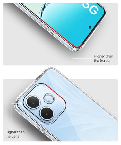 Image of WOW IMAGINE Transparent Back Cover Case for Oppo A5 Pro 5G | Raised Bumps for Full Device & Camera Protection Shockproof TPU Silicone Back Case Mobile Cover - Transparent