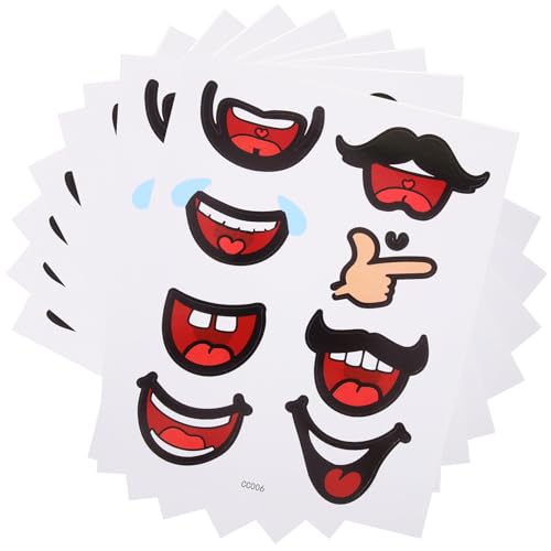 ULTECHNOVO Pegatinas Autoadhesivas Boca 20 Hojas Calcomanías de Labios para Manualidades DIY Accesorios Creativos para Scrapbooking y Decoración de Fiestas