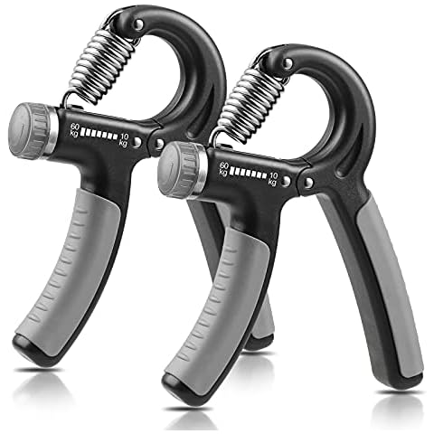 NIYIKOW 2 Pack Grip Strength Trainer, Hand Grip Strengthener, Adjustable Resistance 22-132Lbs (10-60kg), Forearm Strengthener, Perfect for Musicians Athletes - Grey Cover