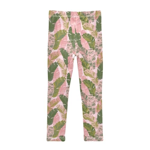 Banana Leaf Girls Leggings,Workout Leggings for Girls Toddler Athletic Leggings Size for 3-10T2