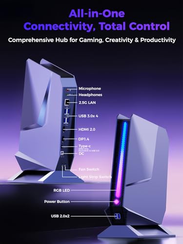 Image of TOPGRO T1-MAX Mini Gaming PC,13th Gen i9-13900HX丨Geforce RTX4070 8G GDDR6,32GB DDR5, 1TB PCIe4.0 SSD, Gaming AI PC,RGB Lighting,HDMI2.0 /DP1.4 /WiFi 6E /BT 5.3 /Win11 Pro High-Performance Desktop Computer