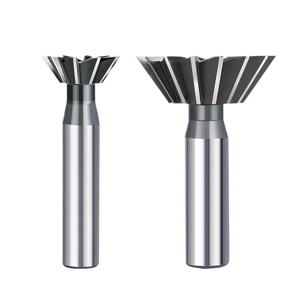 Vástago de fresa, fresa de punta, fresa de punta, Fresas de cola de milano HSS de acero de alta velocidad for hierro fundido, 30 mm (45 y 60 grados), paquete de 2