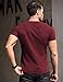 COOFANDY Men's Muscle T Shirts Stretch Short Sleeve V Neck Bodybuilding Workout Tee Shirts (Wine Red, X-Large)