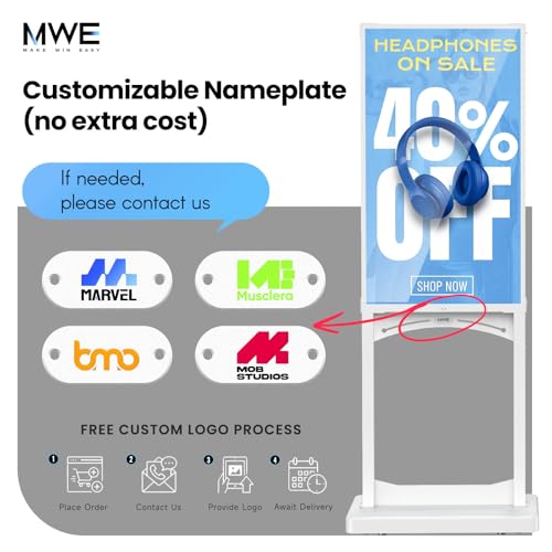 Image of MWE 43 Inch Indoor Digital Signage Display, 1000 Nits Window Advertising Display Kiosk, Free Custom Logo Nameplate, Support Floor Standing or Ceiling Mounted, for Retail Store Window Promotion