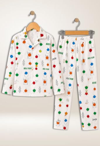 Image of 3BROS Kid's Pure Cotton Full Sleeves Night Suit /Dress for Boys /Girls Full Pajama & Top Sleep Suit Combo Set