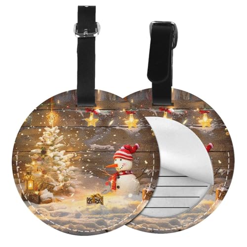 Étiquettes de bagage bonhomme de neige pour vacances hiver