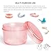 Uouovo 2024 Leak Proof Denture Bath Cup Large Denture case Retainer Cleaning Box for Travel, Complete Clean Care for Dentures,Denture Holder for Soaking (transparent pink)