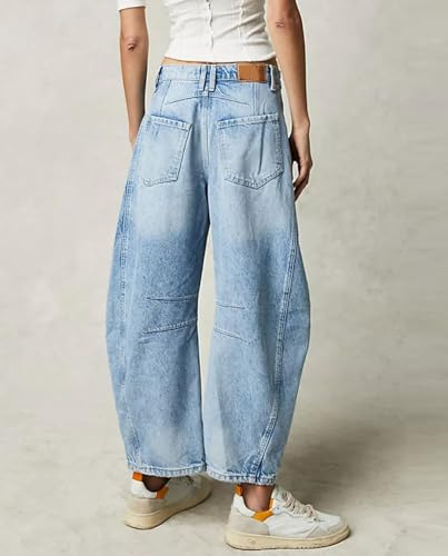 Barrel Jeans Women Baggy Boyfriend Jeans for Women y2k Cargo Jeans Wide Leg High Waist Midrise Button Fly 2024 Fall - Image 5
