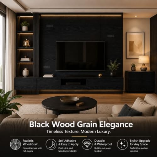 Image of HOME13 Wood Contact Paper Peel and Stick Wood Grain Wallpaper for Countertops Self-Adhesive Removable Waterproof Brown Vinyl Wall Paper for Furniture Kitchen(24x240 Inch)