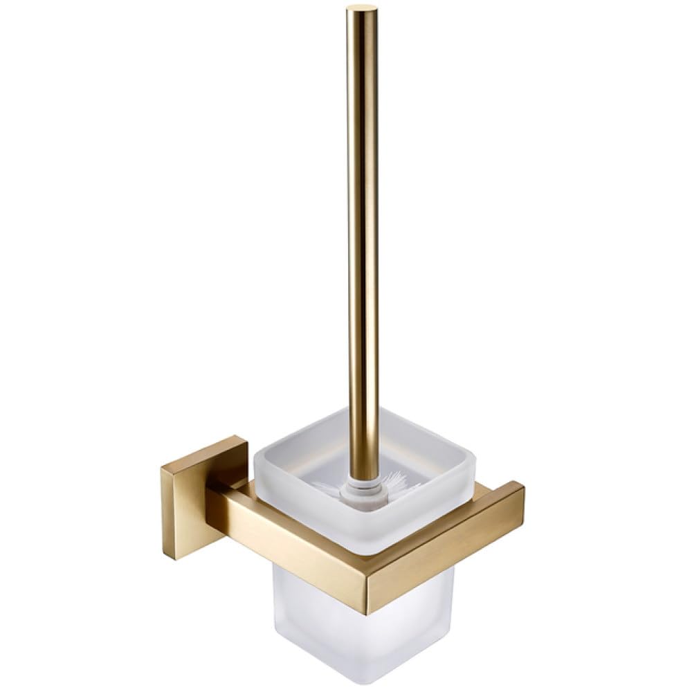 Juego de Accesorios de baño de Oro Cepillado Soporte de Rollo de Papel higiénico de Montaje en Pared Toallero Colgador de Batas Kit de Accesorios de Acero Inoxidable, Cepillo de baño BG