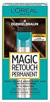 L’Oréal Paris Ansatz-Abdeckung zum Kaschieren grauer Haare, Langanhaltender Haar Concealer, Magic Retouch Permanent, Nr. 4 Dunkelbraun, 1 Stück