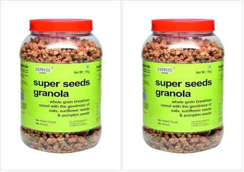 Image of Express Foods Super Seeds Granola, 1kg (Pack of 2)