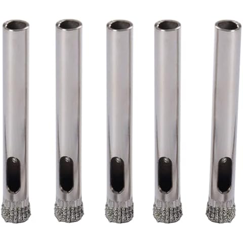 1/4 Inch Diamond Drill Bits for Ceramic 5 Pcs Solid Alloy Steel Premium Ceramic Tile Drill Bits Make Clean Holes in Glass Porcelain Tile Quartz Granite Cover