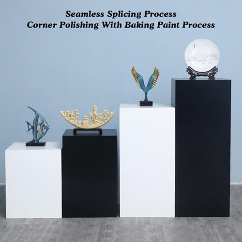 Présentoir sur pied noir – 30 x 30 x 100 cm Cube Rack pour fleurs, desserts, décoration de mariage et modèles artistiques – Piliers élégants pour événements