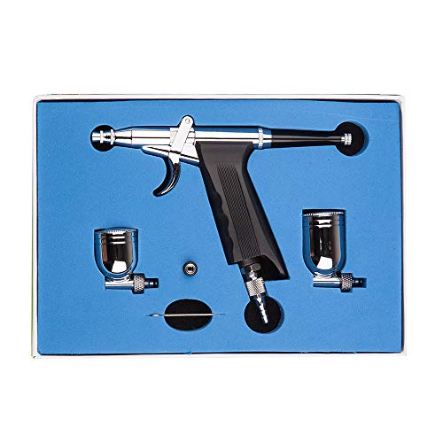 Airbrush Gun, Airbrush Kit Double Action Airbrush Trigger with 0.3mm Needle for Model Paint, Makeup, Hobby, Nail, Cake Decorating