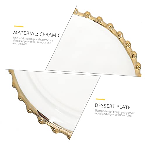 Assiette Céramique Blanche liseré d'or pour sublimer vos dîners - 8