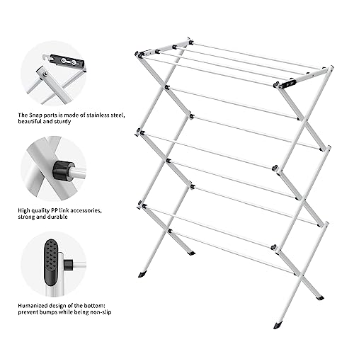 Jophaiipy-Foldable-Drying-Rack-ClothingClothes-Drying-Rack-Folding-Indoor-and-Outdoor-RackLaundry-Drying-Rack-Collapsible-Black-White