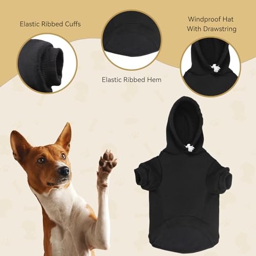 Dog Sweaters for Small Dogs Security Dog Hoodie Warm Cozy Brushed Fleece Interior Pet Clothes with Pocket Hoodie for Small Dogs Puppy Sweatshirt(XS)