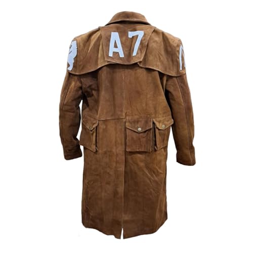 Mens NCR A7 Ranger Cowboy Duster Costume Adult Leather Veteran Ranger Classic Armor Vault Coat Jacket