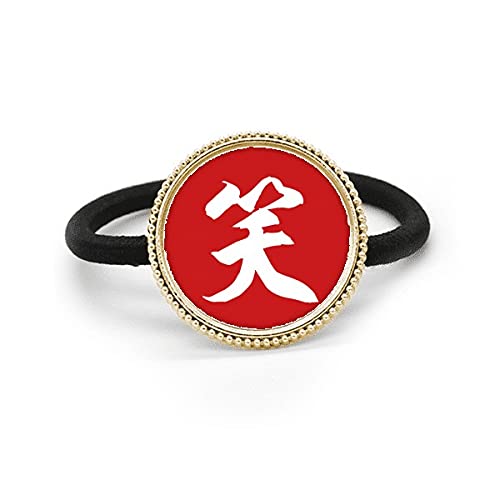 Élastique à cheveux en métal argenté bandeau en caoutchouc personnage chinois rieur noir