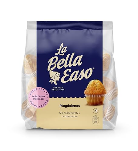 La Bella Easo - Magdalenas Redondas sin Conservantes ni Colorantes, Paquete 9 unidades, 261 g