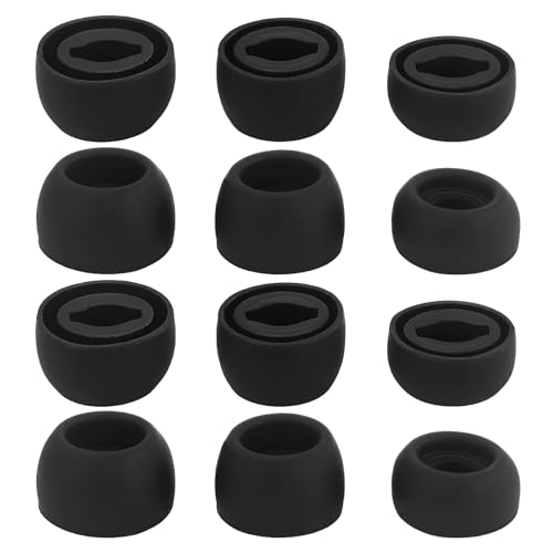 Juego de 6 pares Auriculares de Silicona, Tapones de Silicona   3 Tamaños (S/M/L)   Ajuste Cancelación de Ruido, Negro