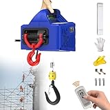 Portable 3-in-1 Electric Hoist Crane, 220V Wireless Control Winch, 500kg Capacity, Splashproof Remote, Overload Protection, Ideal for Heavy Lifting & Industrial Use