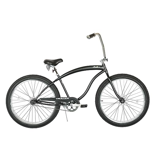 Bicicleta Tracer Avalon Cruiser Playera de 29 pulgadas con neumáticos gruesos, marco bajo tipo step-through, para adultos, color negro mate